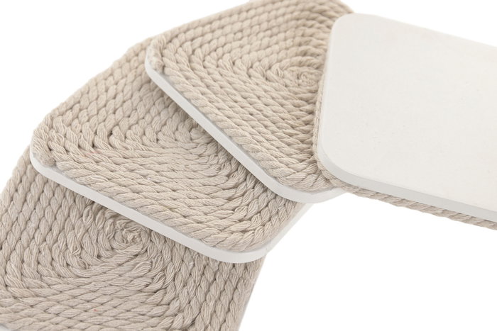 DKD Home Decor Cnacc 26 Posavasos Mediterraneo Natural Blanco Cuerda MDF Set de 4 10 x 10 x 4 cm DKD Home Decor Cnacc 26 Posavasos Mediterraneo Natural Blanco Cuerda MDF Set de 4 10 x 10 x 4 cm