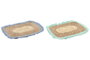 DKD Home Decor Individuales Mediterraneo Cnacc 26 Azul Turquesa Seagrass Flecos 37 x 28 x 1 cm (12 Unidades)