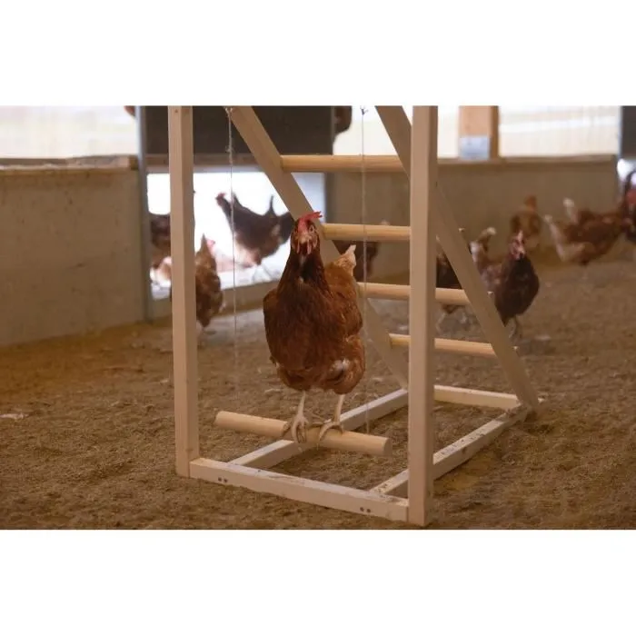 Kerbl Torre trepadora para gallinas KER4018653390924 - 85 x 55 x 76 cm - Con columpio - Escalera robusta