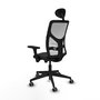 PIQUERAS Y CRESPO Silla de oficina Motilla con mecanismo Sincro, Similpiel Negro y Malla Blanco
