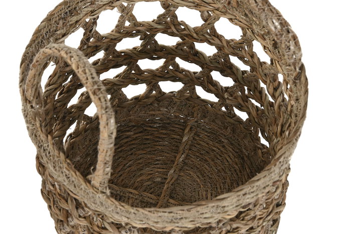 DKD Home Decor Set de 3 Cestas de Seagrass Natural 30x30x40 cm DKD Home Decor Set de 3 Cestas de Seagrass Natural 30x30x40 cm