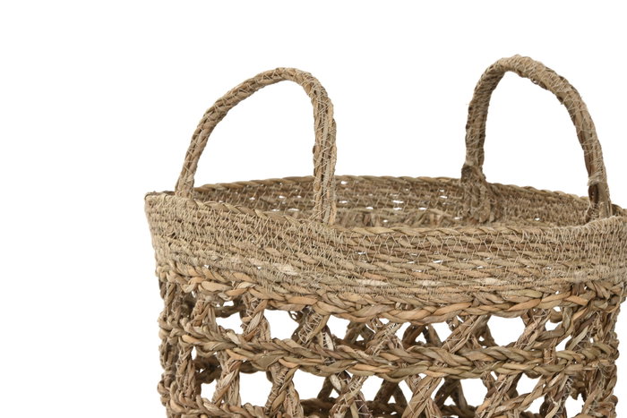 DKD Home Decor Set de 3 Cestas de Seagrass Natural 30x30x40 cm DKD Home Decor Set de 3 Cestas de Seagrass Natural 30x30x40 cm