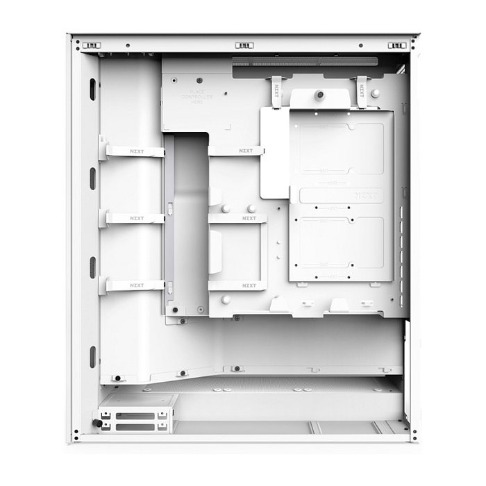 NZXT H7 Flow CM-H72FW-01 Torre Media para PC Blanco ATX con Panel de Vidrio Templado, 3 Ventiladores Frontales, Soporte para 360 mm y Fuente de Alimentación No Incluida
