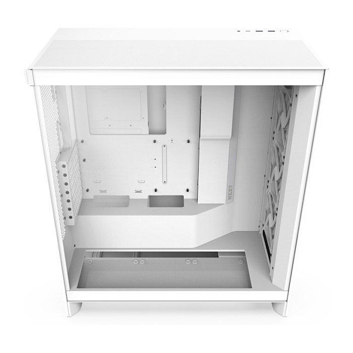 NZXT H7 Flow CM-H72FW-01 Torre Media para PC Blanco ATX con Panel de Vidrio Templado, 3 Ventiladores Frontales, Soporte para 360 mm y Fuente de Alimentación No Incluida
