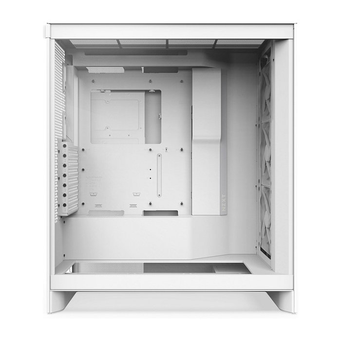 NZXT H7 Flow CM-H72FW-01 Torre Media para PC Blanco ATX con Panel de Vidrio Templado, 3 Ventiladores Frontales, Soporte para 360 mm y Fuente de Alimentación No Incluida