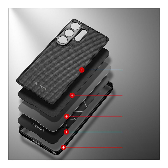 nevox StyleShell NYLO para Samsung Galaxy S26 Ultra, Negro