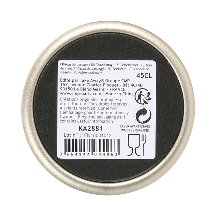 Take Away Mug Transporte Take Away 450 Ml Diseño Arrugado Cobre