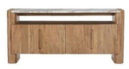 DKD Home Decor Mueble TV 150 x 60 x 40 cm Acacia y Marmol