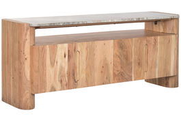 DKD Home Decor Mueble TV 150 x 60 x 40 cm Acacia y Marmol