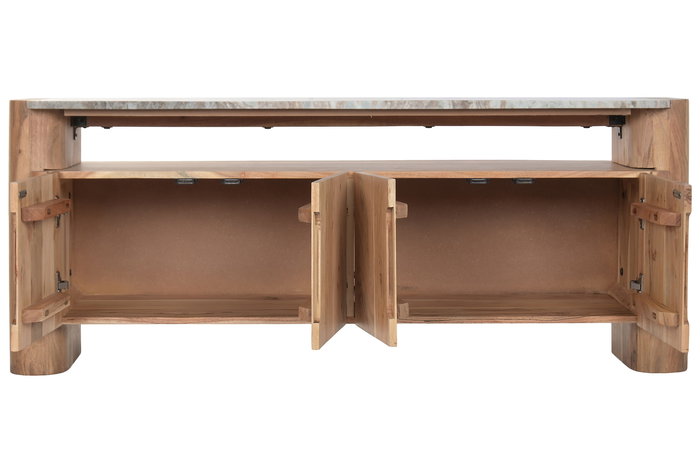 DKD Home Decor Mueble TV 150 x 60 x 40 cm Acacia y Marmol