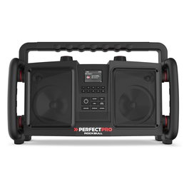 PerfectPro ROCKBULL Radio Portátil 50W, DAB+/FM, Bluetooth, Resistente IP65 a Polvo/Agua/Golpes, Batería 12000mAh 16h, Negro