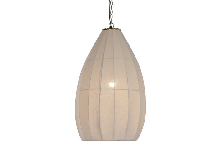 DKD Home Decor Lámpara de Techo Gota en Algodón y Hierro Natural