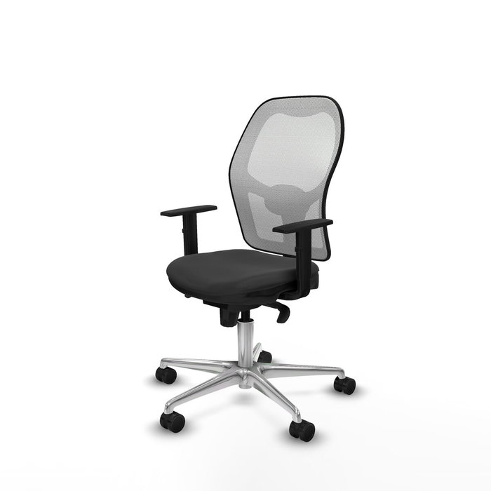 PIQUERAS Y CRESPO Silla de oficina Jorquera con mecanismo Sincro, Gris oscuro y Blanco