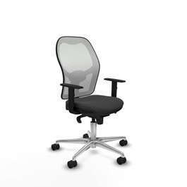 PIQUERAS Y CRESPO Silla de oficina Jorquera con mecanismo Sincro, Gris oscuro y Blanco