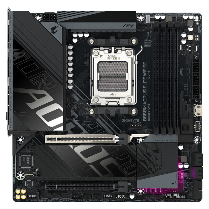 Gigabyte B850M AORUS ELITE WIFI6E Placa base AM5 DDR5 Micro ATX Gigabyte B850M AORUS ELITE WIFI6E Placa base AM5 DDR5 Micro ATX