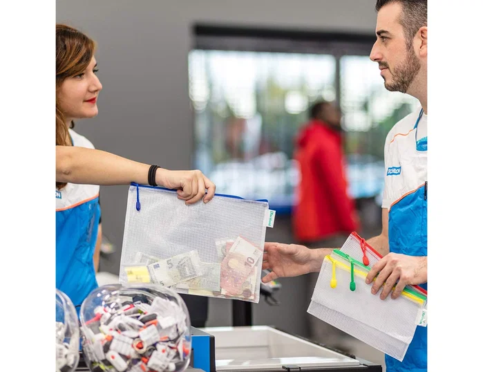Djois Bolsa multiusos DIN A4 impermeable con cremallera azul