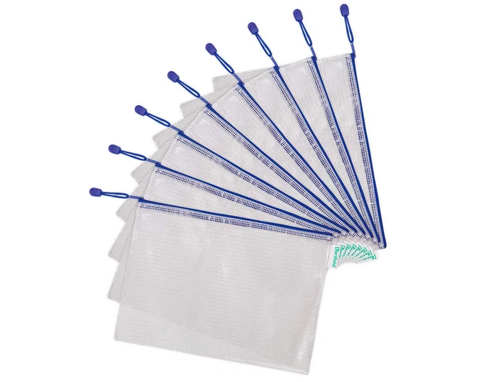 Djois Bolsa multiusos DIN A4 impermeable con cremallera azul