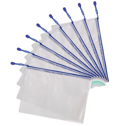 Djois Bolsa multiusos DIN A4 impermeable con cremallera azul