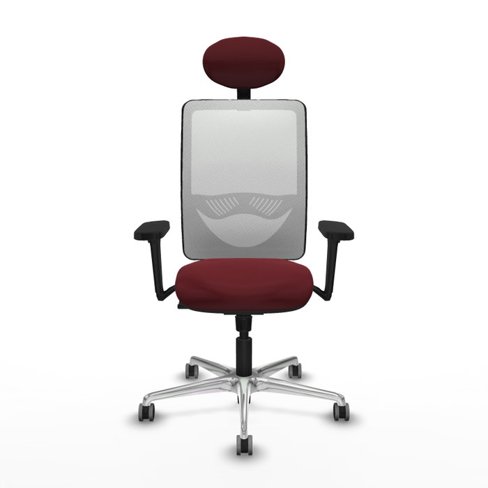 PIQUERAS Y CRESPO Silla de oficina Zulema con mecanismo Sincro, Granate y Blanco PIQUERAS Y CRESPO Silla de oficina Zulema con mecanismo Sincro, Granate y Blanco