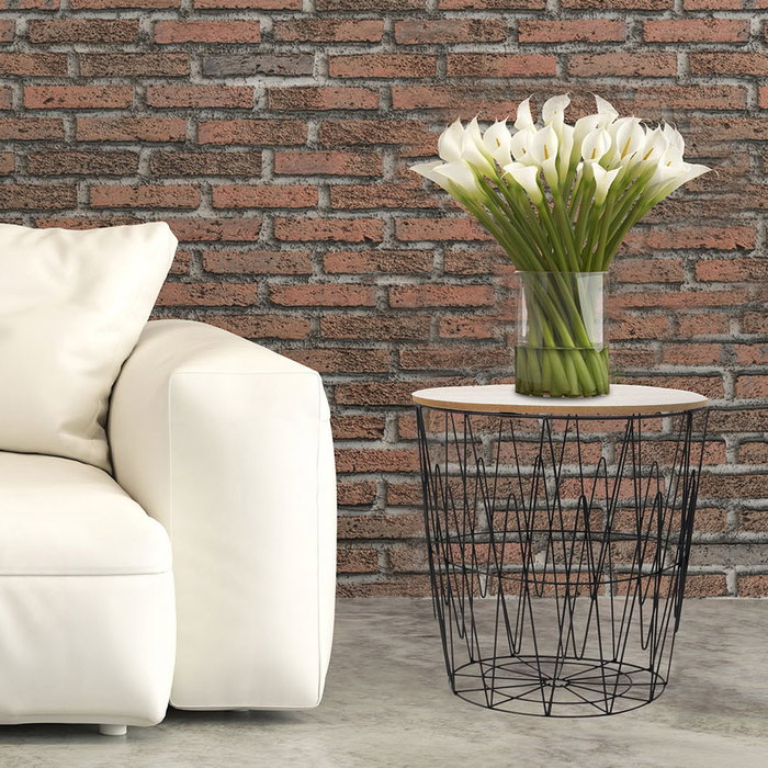 Home Deco Factory Mesa Varilla Zigzag Mobilier Design Tapa Madera Extraíble Altura 40 cm Home Deco Factory Mesa Varilla Zigzag Mobilier Design Tapa Madera Extraíble Altura 40 cm