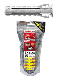 FISCHER Taco de Nylon SX Plus 6 x 30 mm, 240 unidades