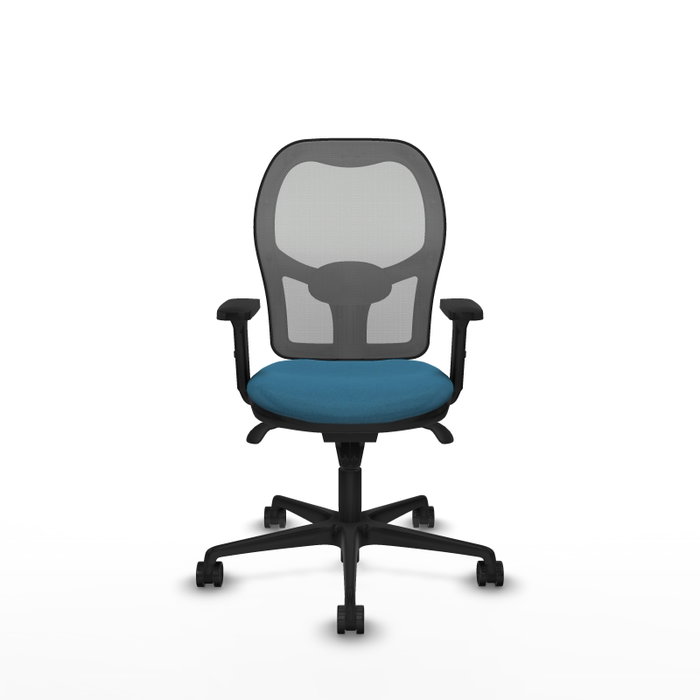 PIQUERAS Y CRESPO Silla de oficina Jorquera con mecanismo Sincro, tela verde petróleo y malla gris PIQUERAS Y CRESPO Silla de oficina Jorquera con mecanismo Sincro, tela verde petróleo y malla gris