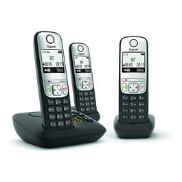 Gigaset A690A Trio Teléfono DECT/analógico Inalámbrico Altavoz Negro 3 Terminales