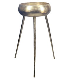 DKD Home Decor Macetero de Aluminio Dorado 35,5x35,5x77 cm