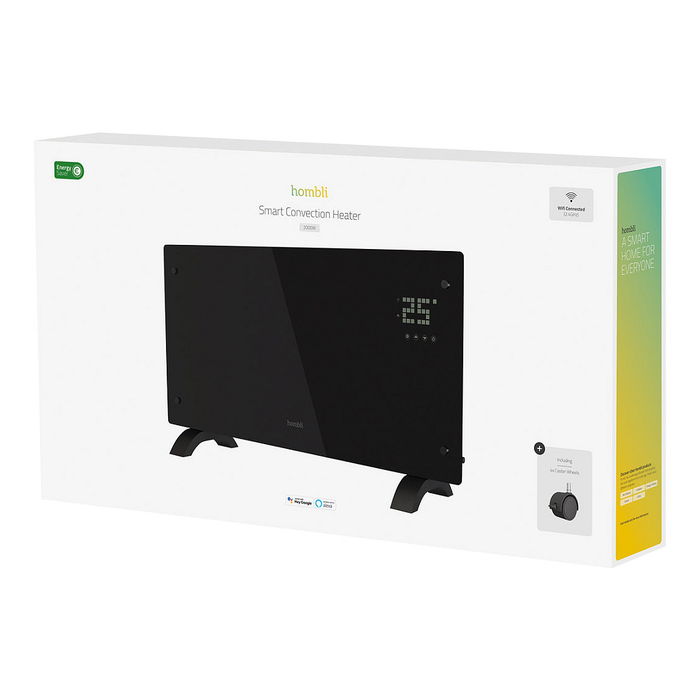 Hombli Calentador Convector de Vidrio 2000W Negro