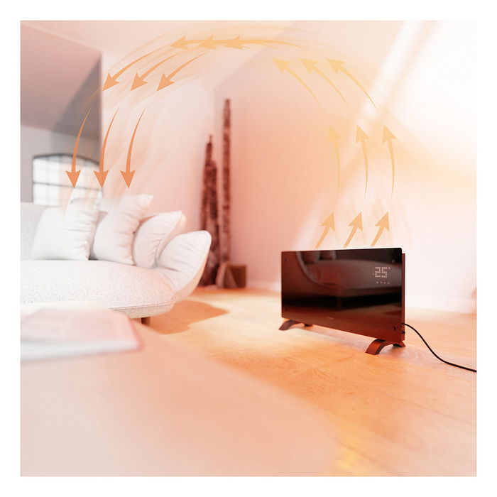 Hombli Calentador Convector de Vidrio 2000W Negro