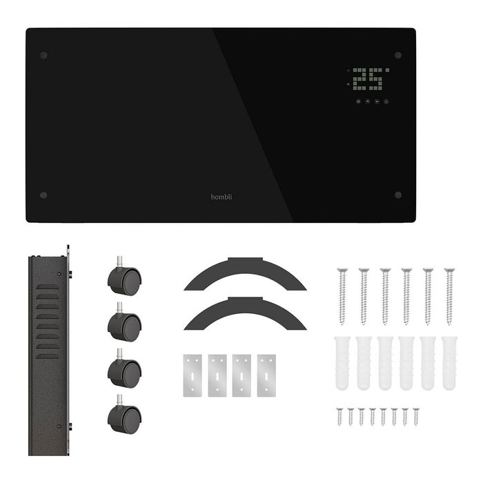 Hombli Calentador Convector de Vidrio 2000W Negro