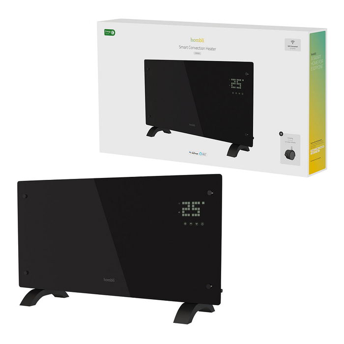 Hombli Calentador Convector de Vidrio 2000W Negro