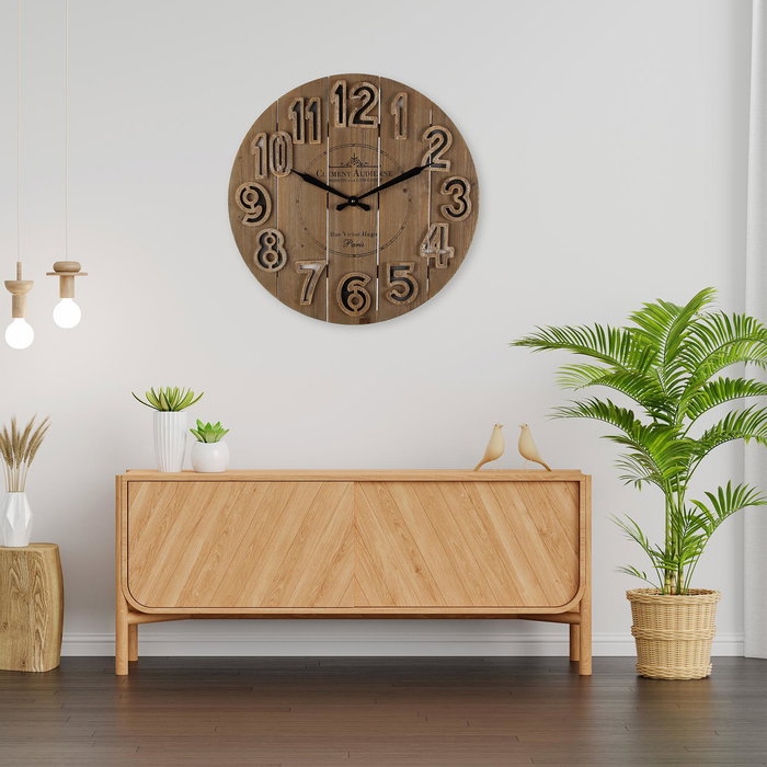 Versa Reloj de Pared Clement Madera MDF 60x6x60 cm
