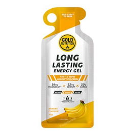 GOLD NUTRITION Long Lasting Gel Platano 16Ud. Gel Energético para Liberación Prolongada de Energía Sabor Plátano