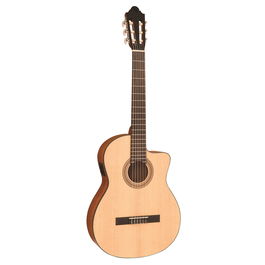 SANTOS MARTINEZ Estudio Electro Cutaway Classic Guitarra Electrificada Tapa Abeto Macizo Fondo Sapeli Acabado Satinado