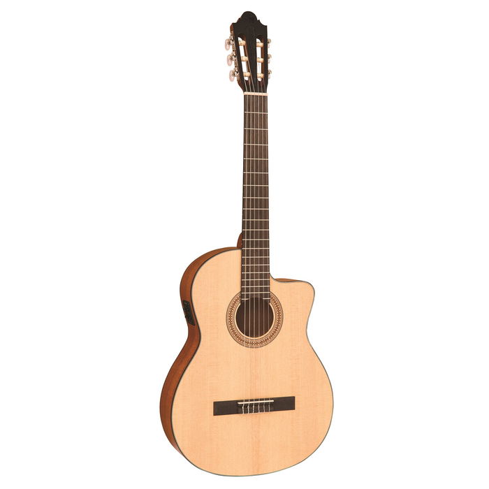 SANTOS MARTINEZ Estudio Electro Cutaway Classic Guitarra Electrificada Tapa Abeto Macizo Fondo Sapeli Acabado Satinado SANTOS MARTINEZ Estudio Electro Cutaway Classic Guitarra Electrificada Tapa Abeto Macizo Fondo Sapeli Acabado Satinado