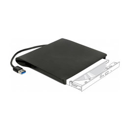 DeLOCK 42603 Carcasa externa para unidades Ultra Slim SATA 9,5 mm a USB tipo A