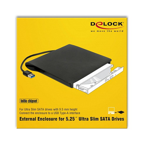 DeLOCK 42603 Carcasa externa para unidades Ultra Slim SATA 9,5 mm a USB tipo A DeLOCK 42603 Carcasa externa para unidades Ultra Slim SATA 9,5 mm a USB tipo A