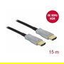 DeLOCK Cable Óptico Activo HDMI 4K 60Hz 15m - 18 Gbit/s, HDR, HDCP 2.2, 2160p, Fibra Óptica, Conectores Chapados en Oro, Negro