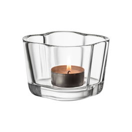 Iittala Portavelas Transparente Cristal Colección Alvar Aalto Altura 6 cm (6 Unidades)