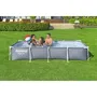 Bestway Kit Piscina Tubular elevada Steel Pro 366 x 201 x 66 cm, Rectangular, incluye depuradora de cartucho