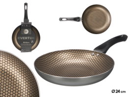 KINVARA Sartén Antiadherente Panal para Inducción 24cm Negro-Gris