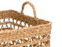 Giftdecor - Set de 3 Cestos Cuadrados Calados Decorativos, 37x37 cm, Material Alga de Mar, Color Marrón (Set de 2)