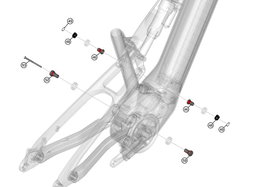 Haibike Kit de reparación Horstlink 2025: tornillos, tuercas, ejes y perno de fijación