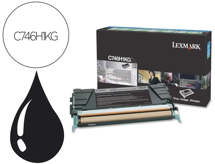 Lexmark Cartucho de tóner Negro C746H1KG para C746 y C748