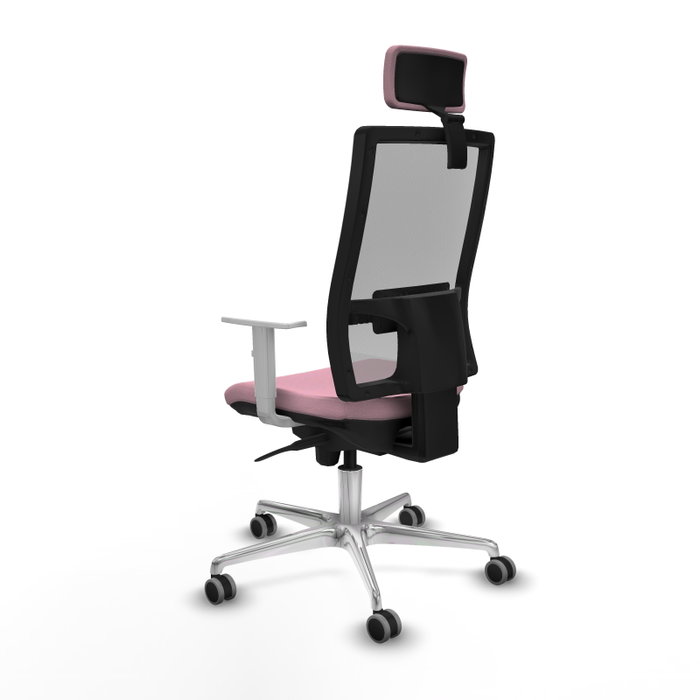 PIQUERAS Y CRESPO Silla de oficina Horna Rosa y Gris con mecanismo Sincro PIQUERAS Y CRESPO Silla de oficina Horna Rosa y Gris con mecanismo Sincro