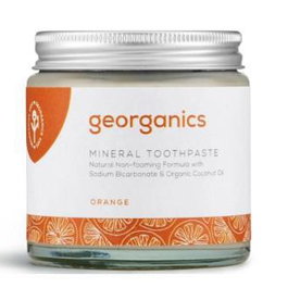 GEORGANICS Dentífrico Mineral Naranja Crema 120ml, Sin Flúor, Vegano, Certificado Orgánico