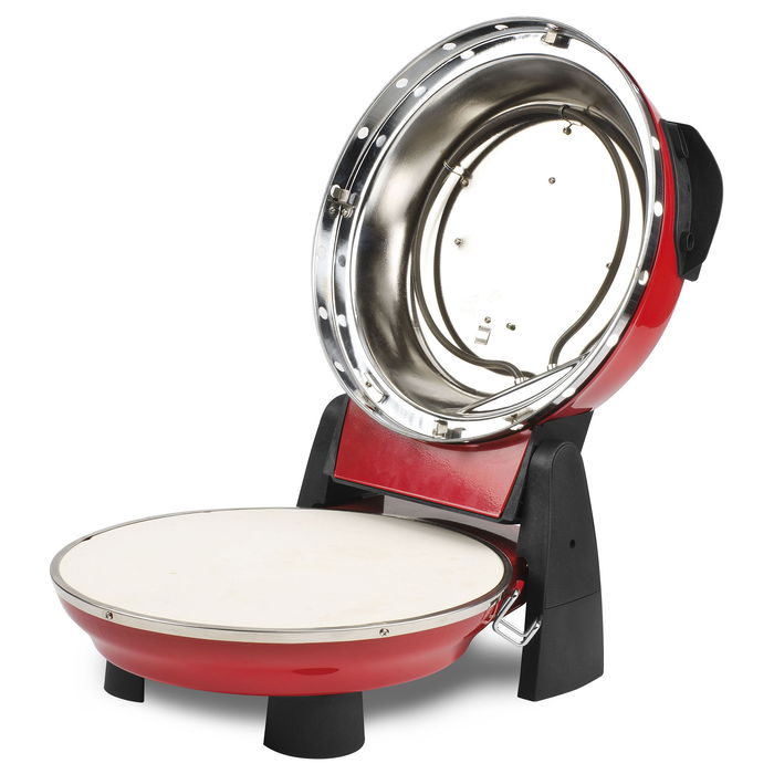 G3 Ferrari G 10032 Pizzeria Snack Napoletana Rojo, Horno para Pizza con Piedra, hasta 31cm, 400°C, 1200W, Incluye Accesorios