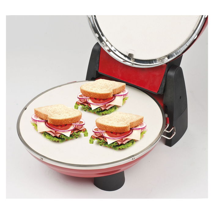 G3 Ferrari G 10032 Pizzeria Snack Napoletana Rojo, Horno para Pizza con Piedra, hasta 31cm, 400°C, 1200W, Incluye Accesorios