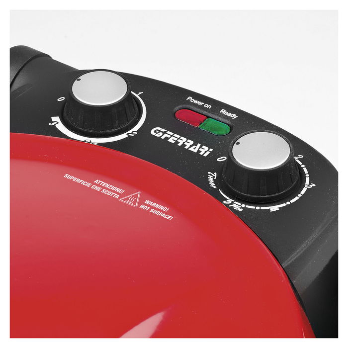 G3 Ferrari G 10032 Pizzeria Snack Napoletana Rojo, Horno para Pizza con Piedra, hasta 31cm, 400°C, 1200W, Incluye Accesorios